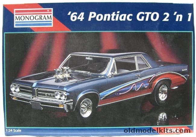 Monogram 1964 Pontiac GTO 2 Door Hardtop 2 'n 1 - Stock or Custom, 2461 plastic model kit